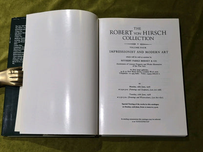 The Robert Von Hirsch Collection volume four, Impressionist and Modern Art HB DJ4