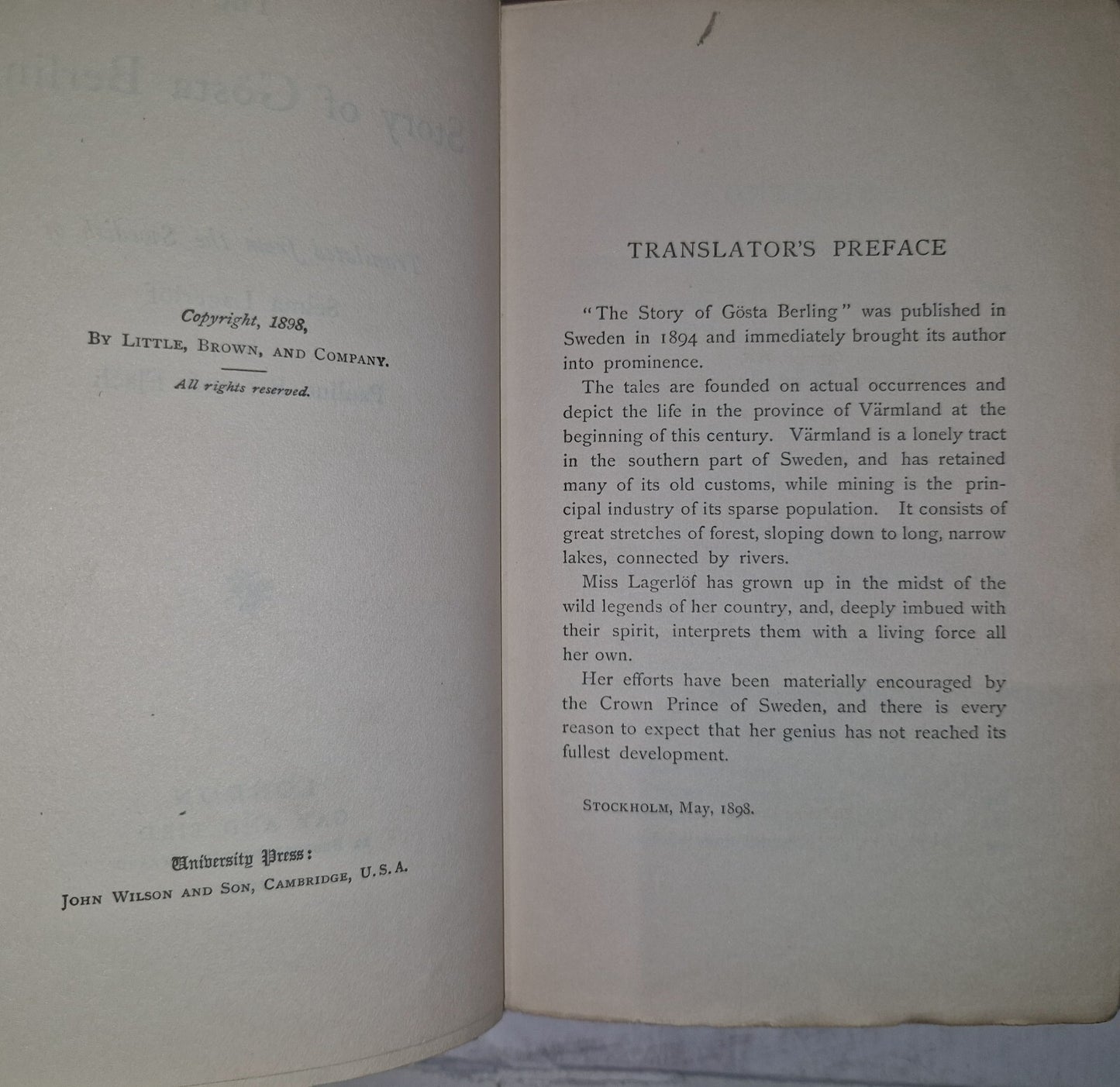 The Story of Gosta Berling By Selma Lagerlöf. Translated By Pauline Flach, 19023
