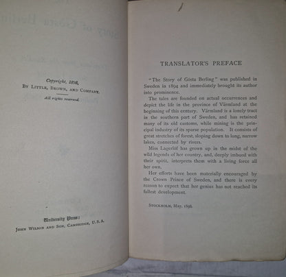 The Story of Gosta Berling By Selma Lagerlöf. Translated By Pauline Flach, 19023