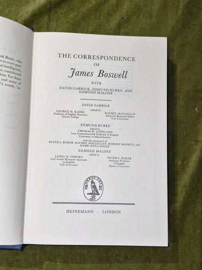 The Yale Editions of the Private Papers / Correspondence of James Boswell  Vol 43