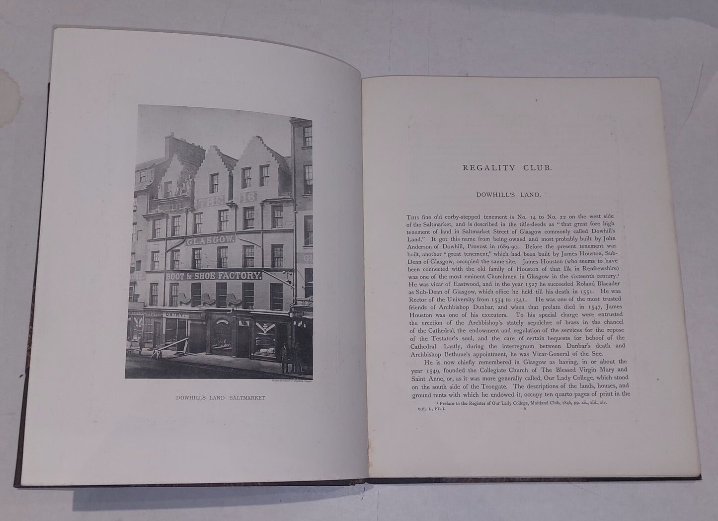 The Regality Club (First Series) Published By James Maclehose & Sons, 18895