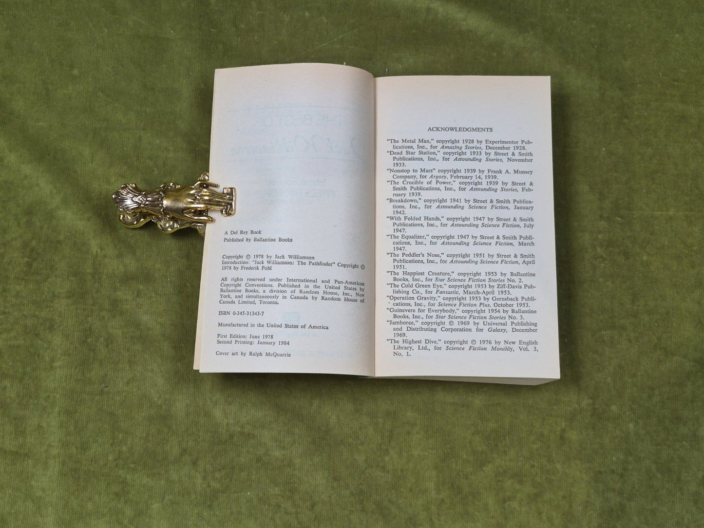 THE BEST OF JACK WILLIAMSON  - Del Rey 1st Edition 19784