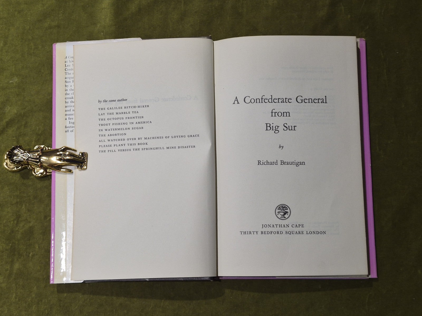 Richard Brautigan : A Confederate General From Big Sur.  1st Ed HD DJ4