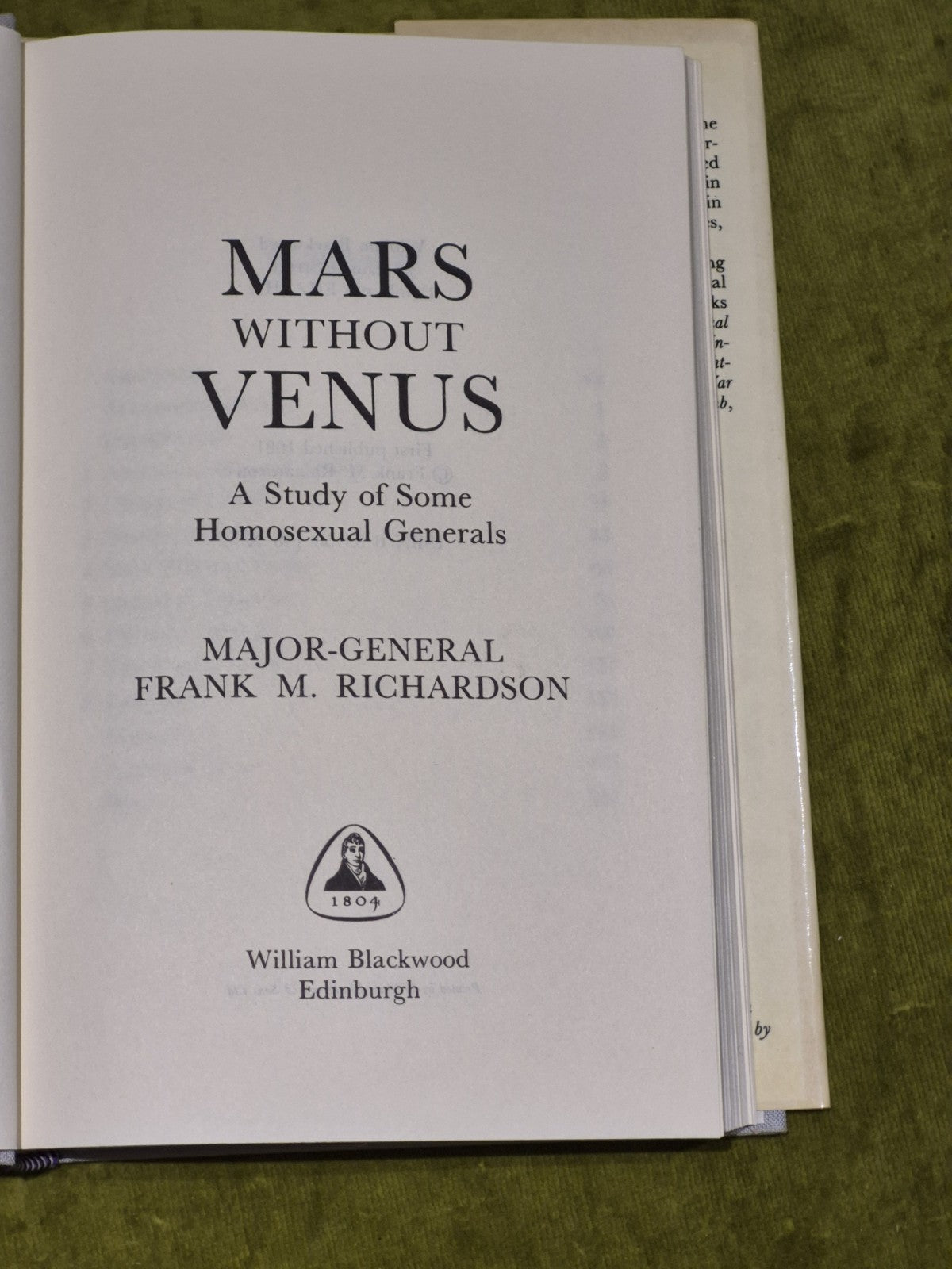 Frank M Richardson / Mars Without Venus A Study of Some Homosexual Generals4