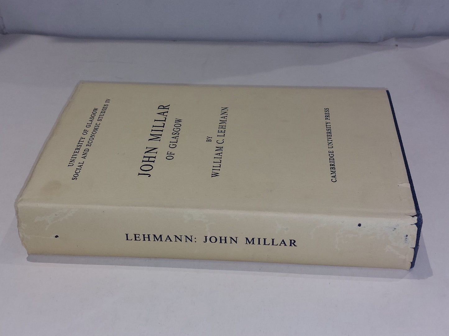 John Millar of Glasgow, 17351801 by William Lehmann (1960) hb book with dj1