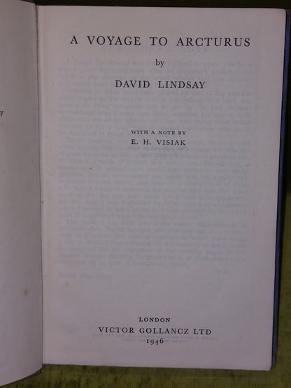A VOYAGE TO ARCTURUS By DAVID LINDSAY (1946) Second Edition4
