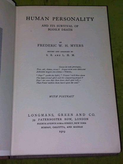 Human Personality and its Survival of Bodily Death (1919) Myer3