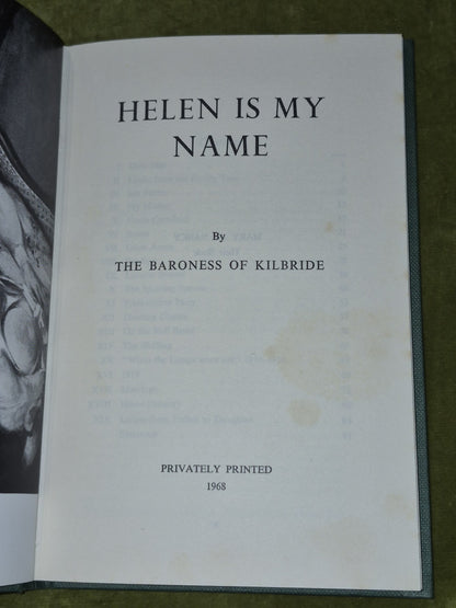 Helen Is My Name Baroness of Kilbride 1968 Privately Printed4
