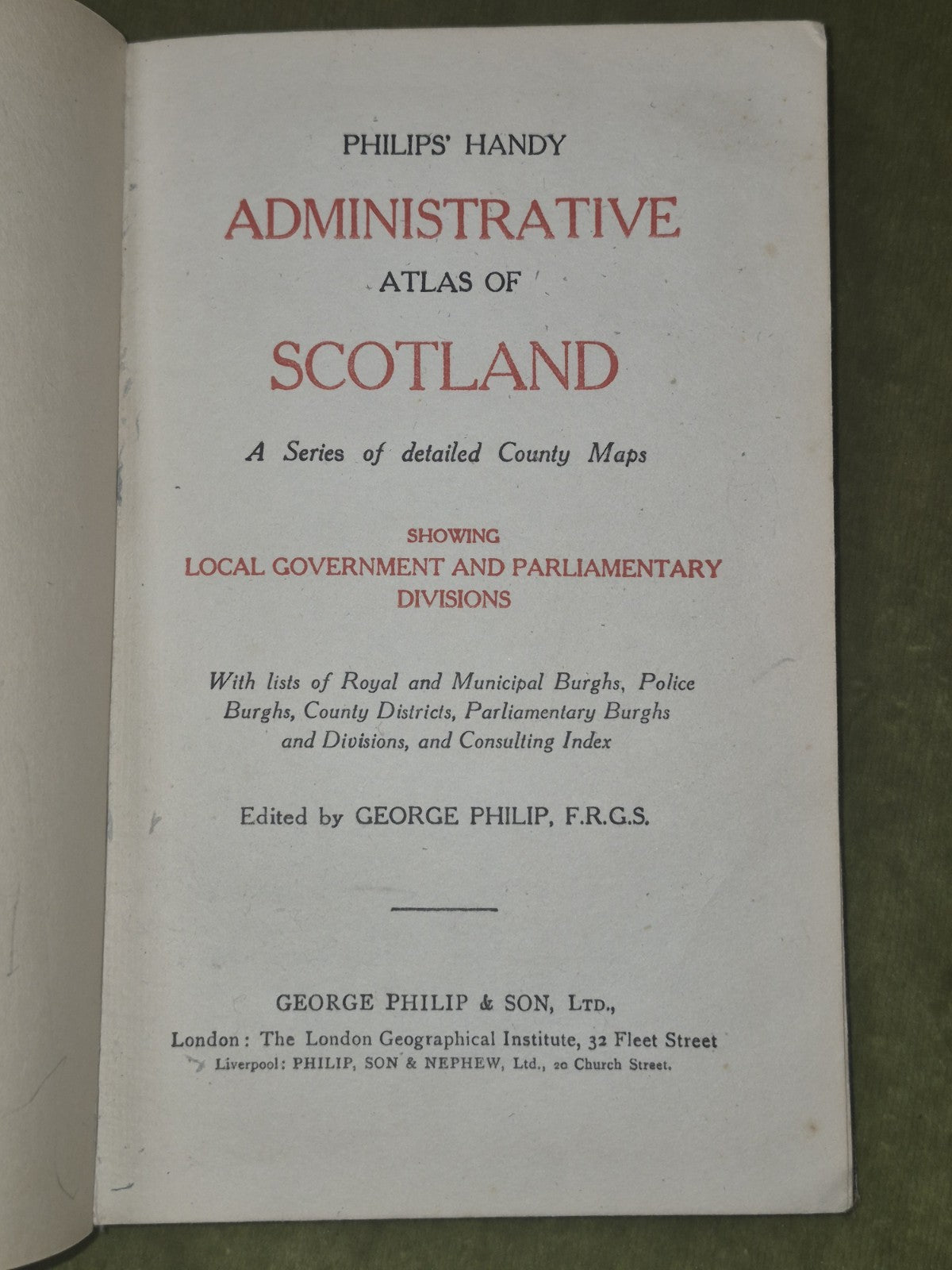 Administrative Atlas of Scotland Philip's 1909 County Maps2