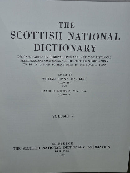 The Scottish National Dictionary (1941) William Grant Volumes 1-10 First Edition17