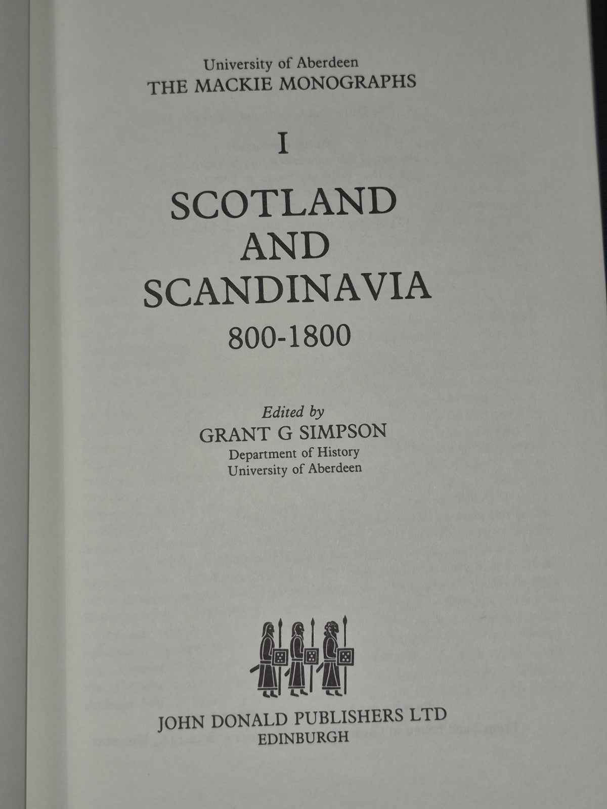 Scotland and Scandinavia 800-1800 Grant G Simpson Mackie Monographs3