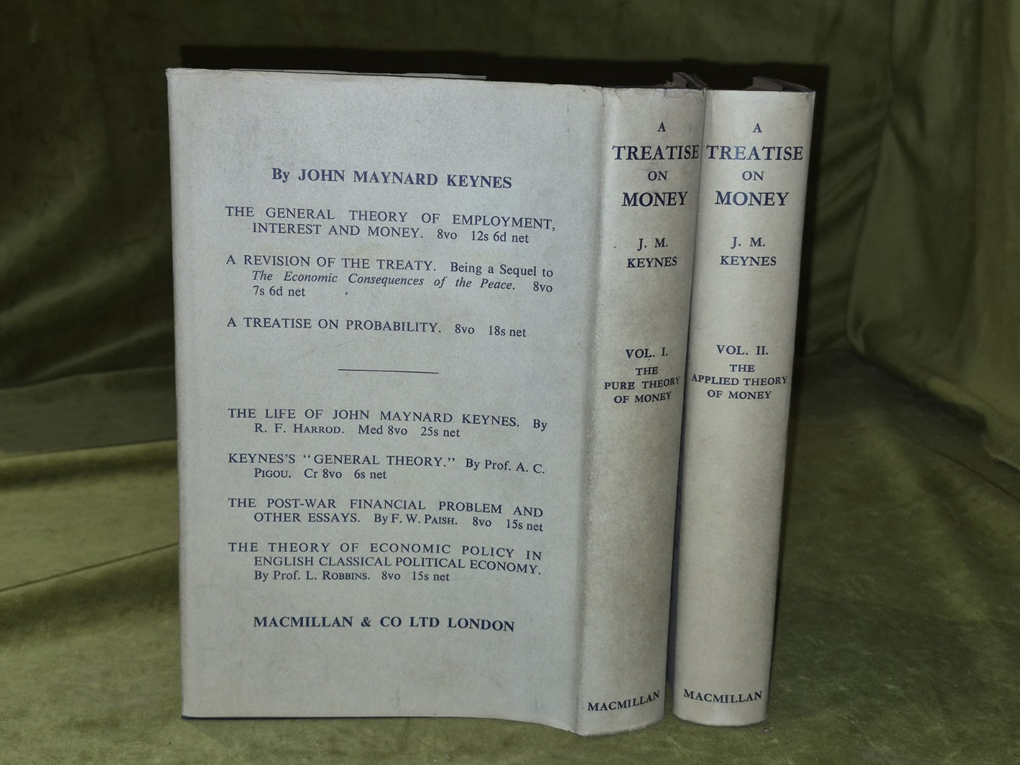 A TREATISE ON MONEY by J. M. Keynes. 2 Vols Complete, 5th Printing 1953 HB DJ1