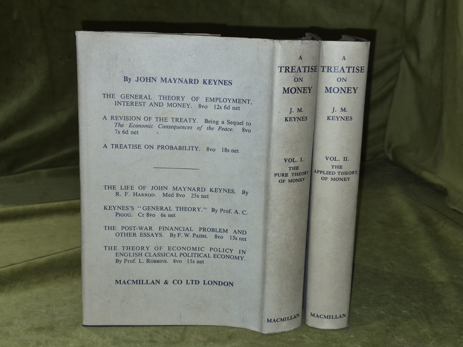 A TREATISE ON MONEY by J. M. Keynes. 2 Vols Complete, 5th Printing 1953 HB DJ1