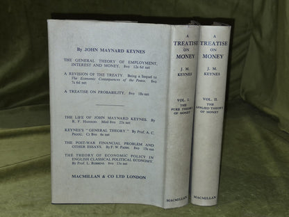 A TREATISE ON MONEY by J. M. Keynes. 2 Vols Complete, 5th Printing 1953 HB DJ1