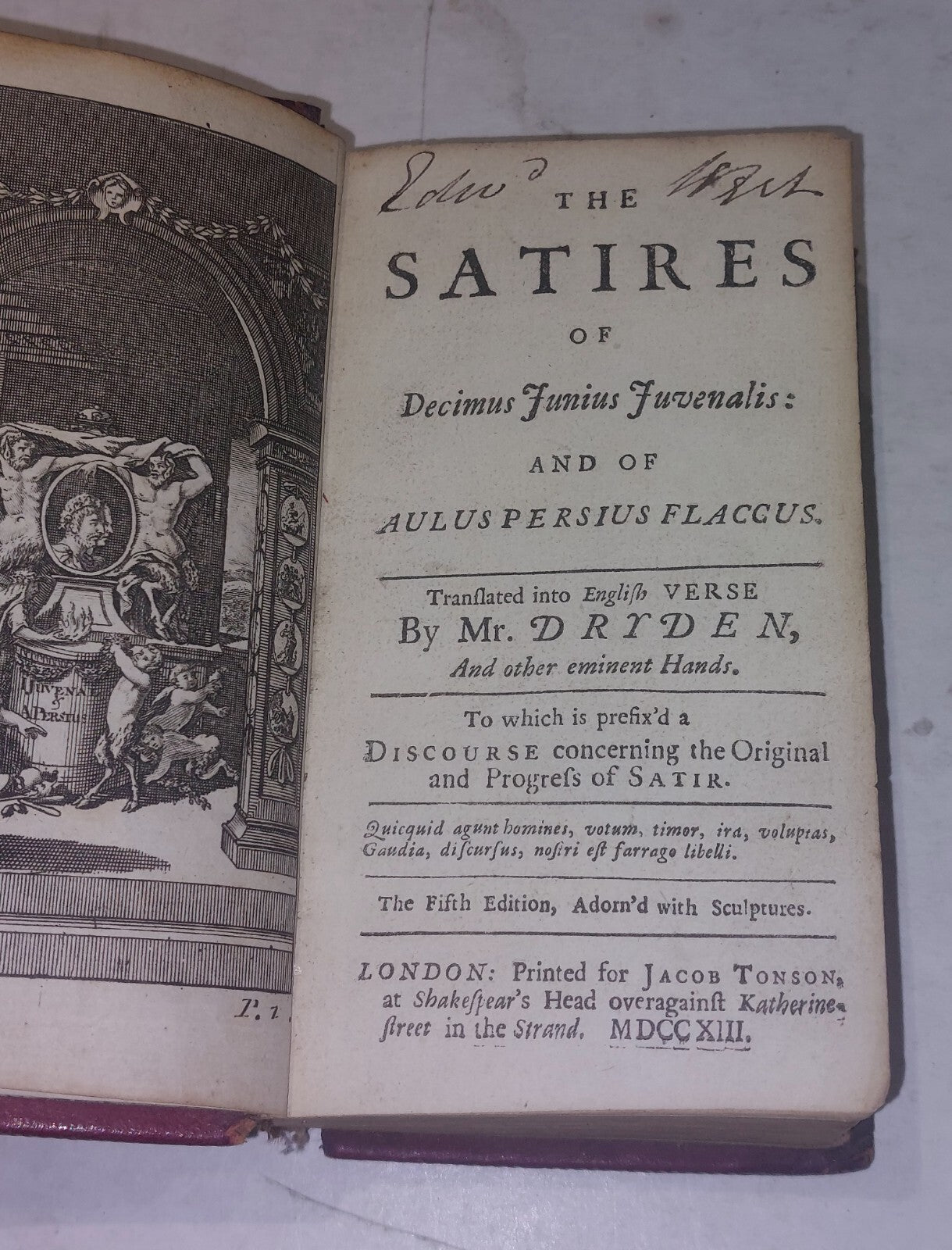Antiquarian The Satires of Decimus Junius Juvenalis (1812) Leatherbound, Dryden4