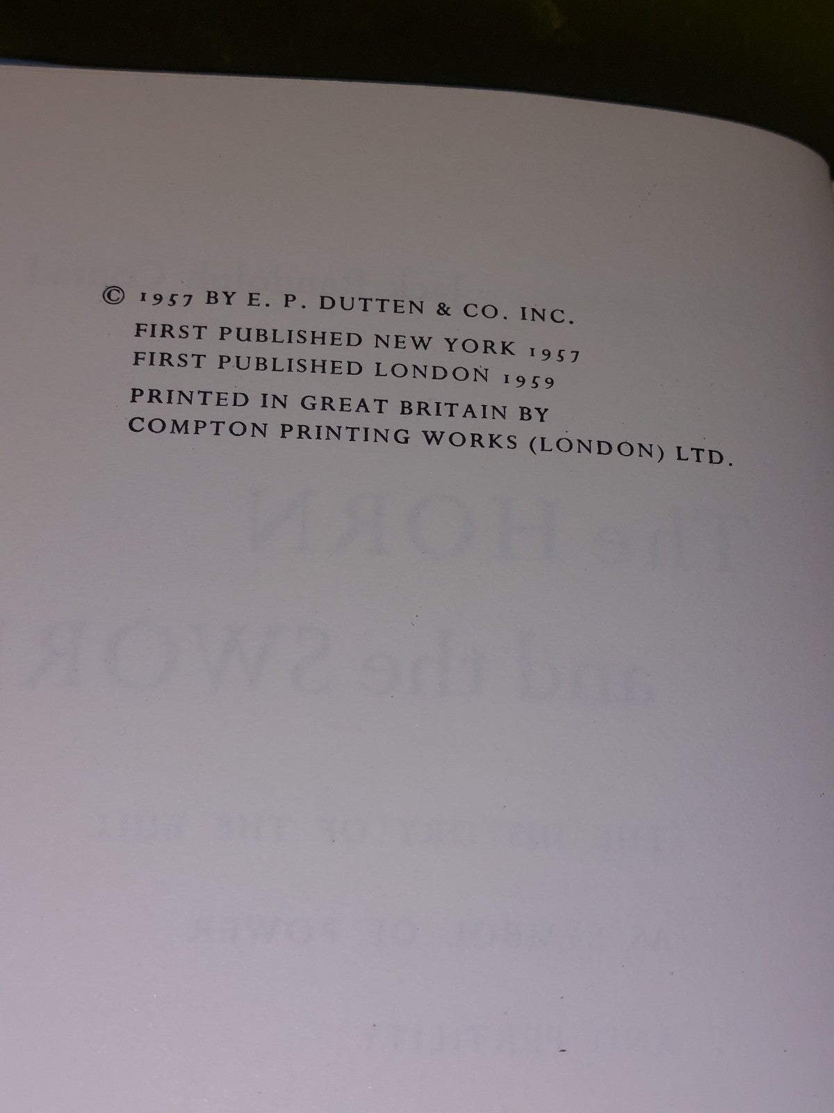 The Horn And The Sword Jack Randolph Conrad 1959 First Edition Hardcover7