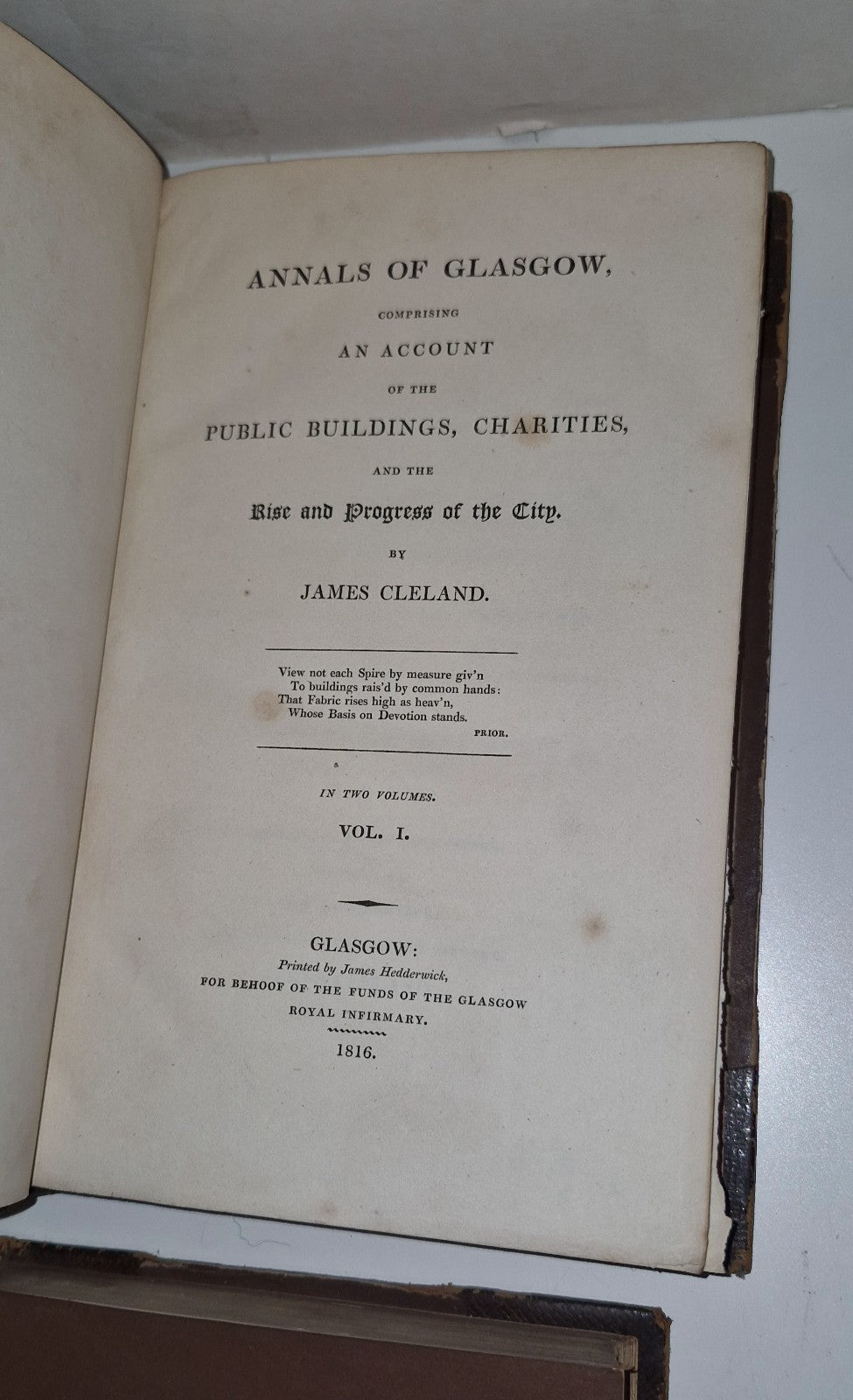 Annals of Glasgow Comprising an Account of the etc., CLELAND (Leather, 1816)4
