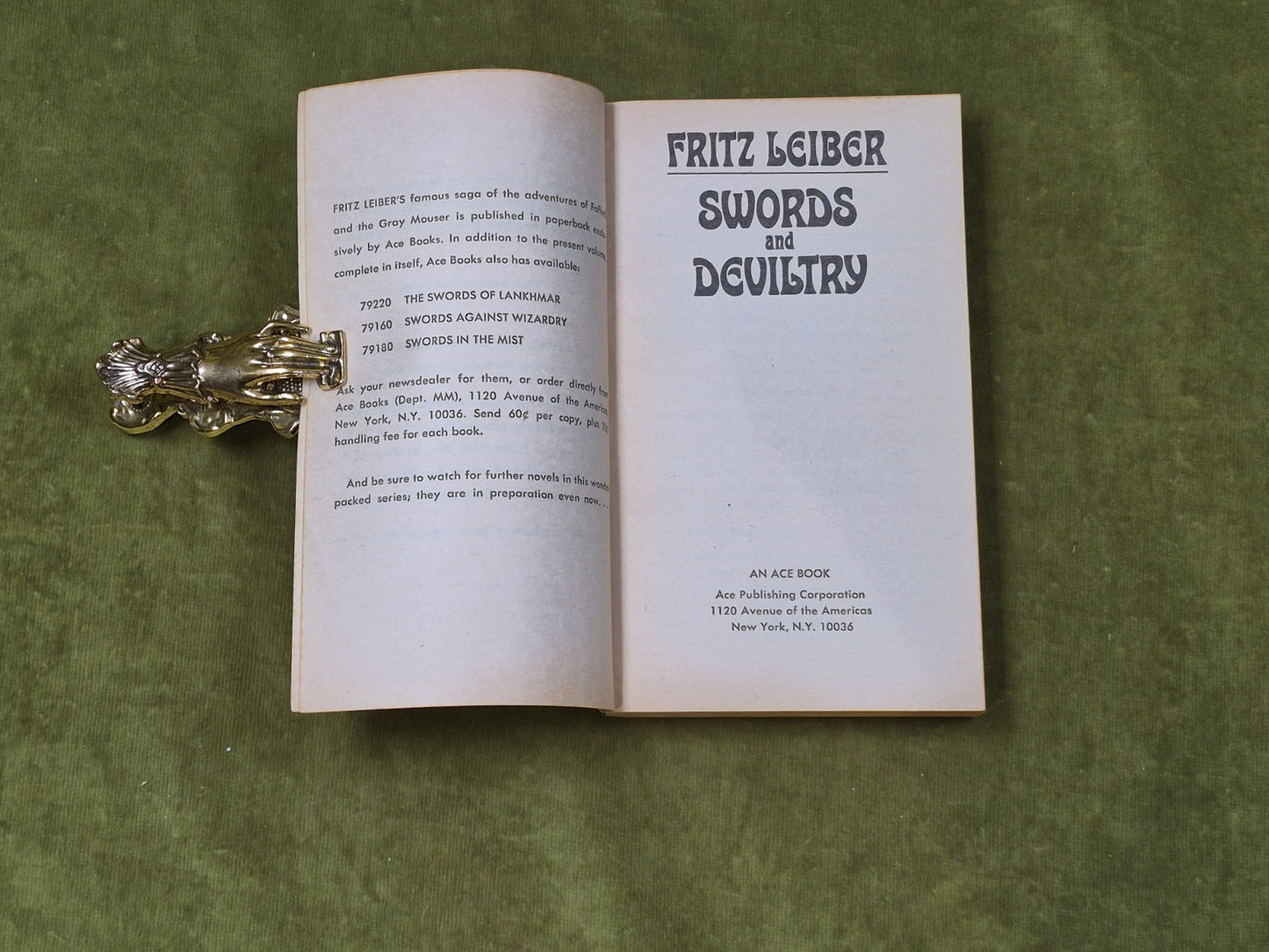 Fritz Leiber Swords And Deviltry Ace 1st 1970 Fantasy Paperback3
