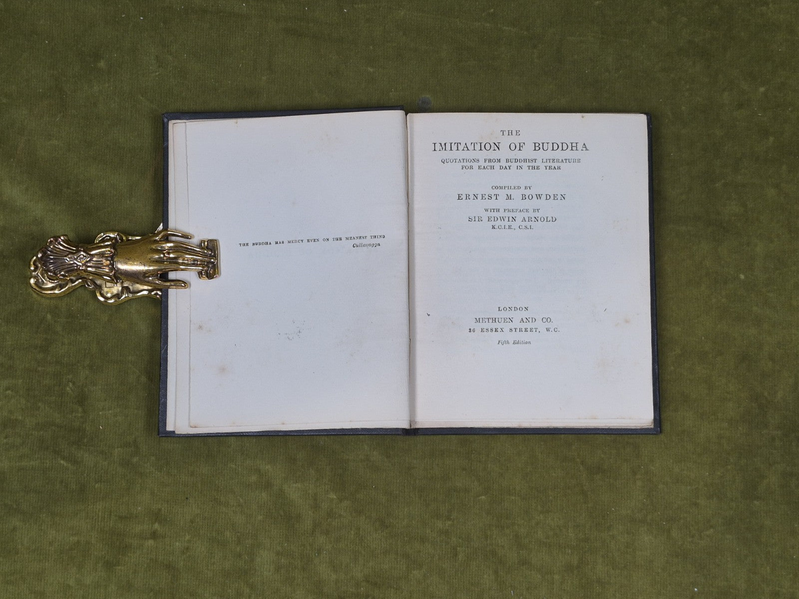 Imitation of Buddha - Ernest M Bowden , Methuen 1905 mini 5th Edition HB3