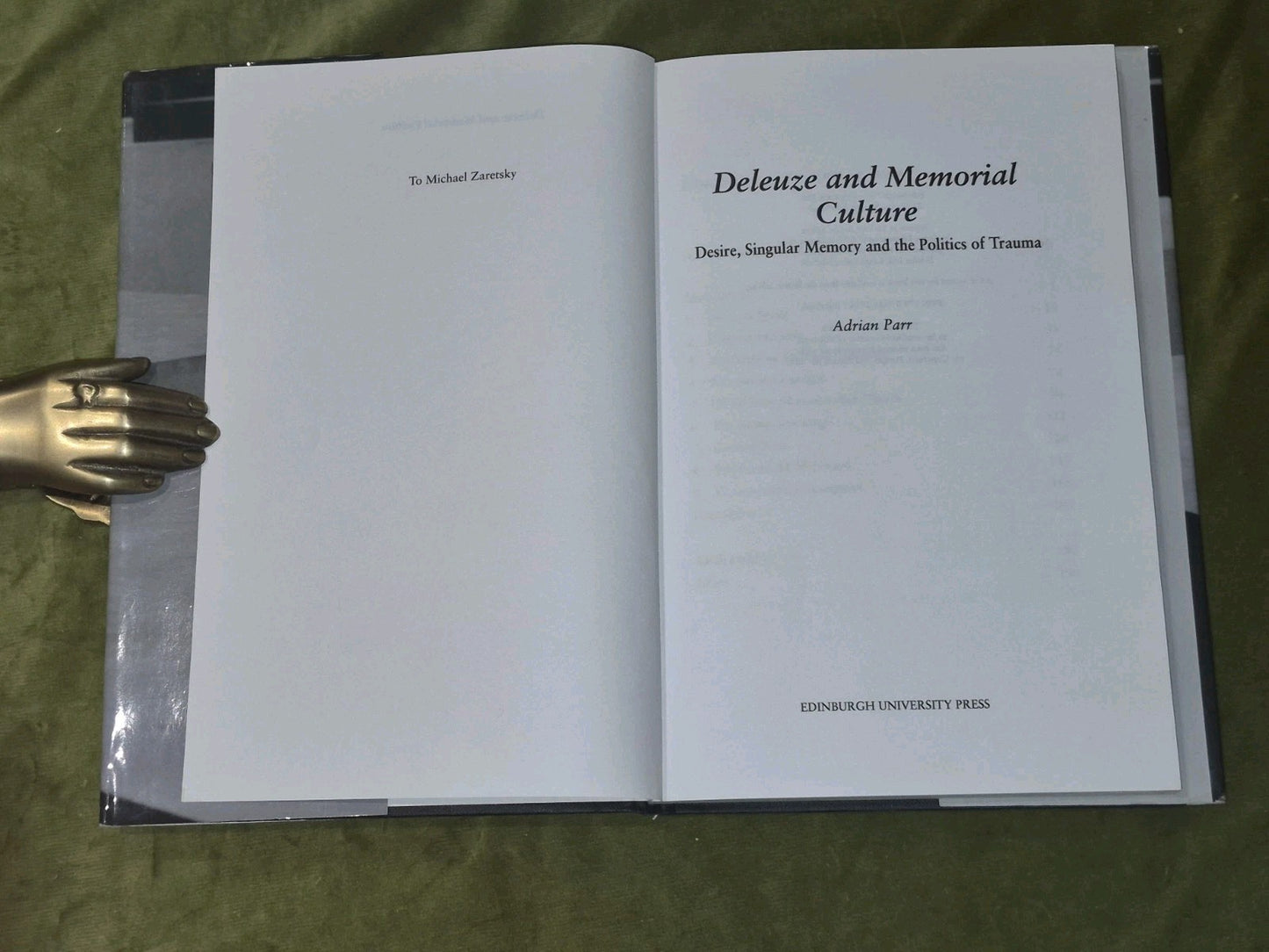 Deleuze and Memorial Culture  Adrian Parr  Hardcover 20083