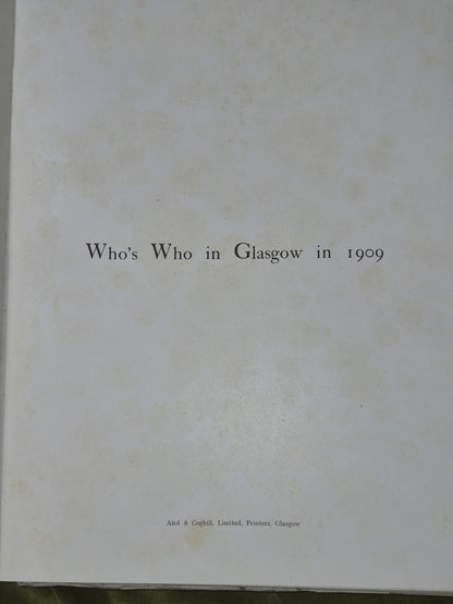 Who’s Who In Glasgow 1909 - Illustrated Ltd.  Edition No. 141 / 750 - Eyre-Todd3