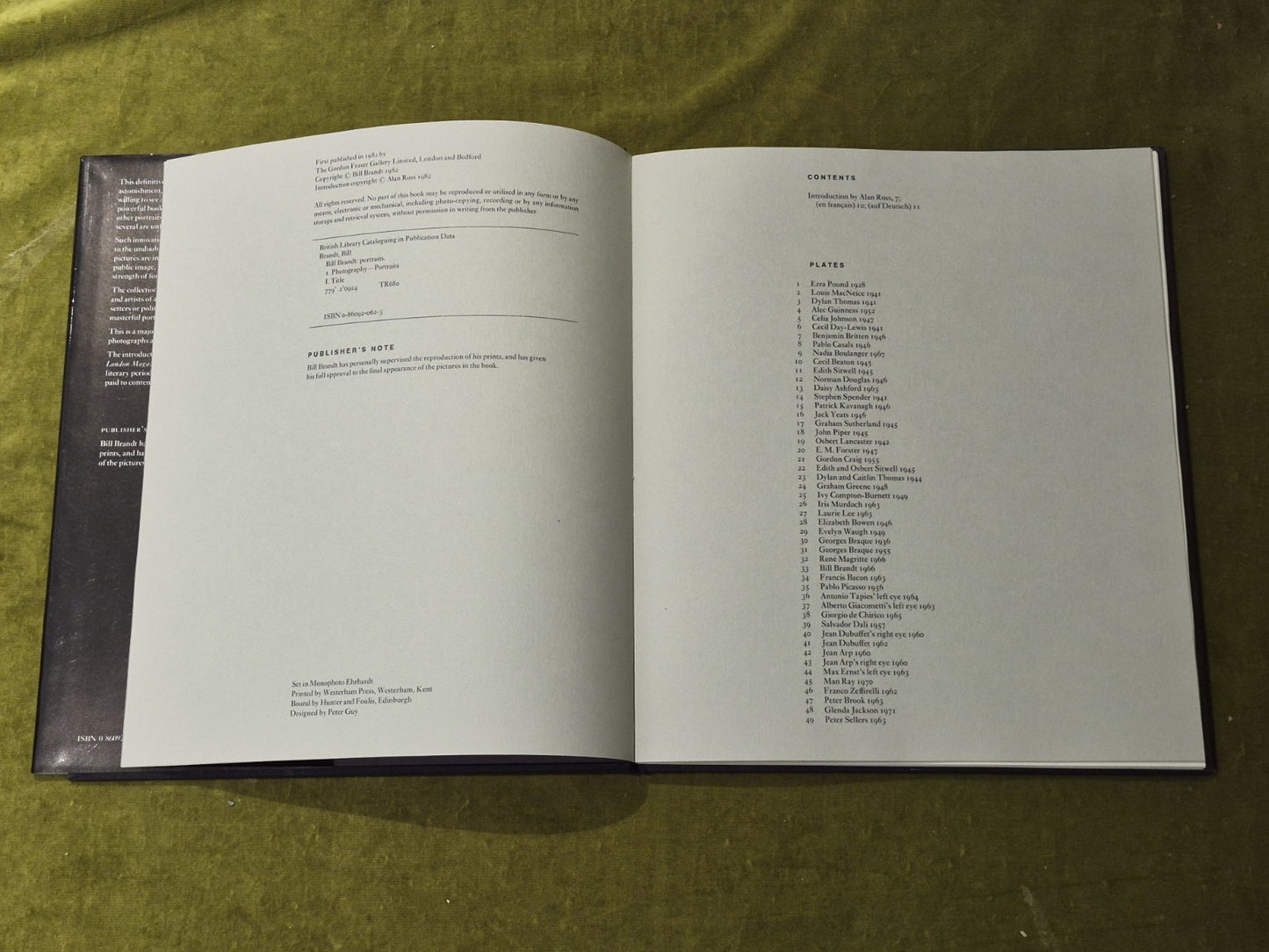 Bill Brandt Portraits - Gordon Fraser Gallery 1982 1st HB DJ4
