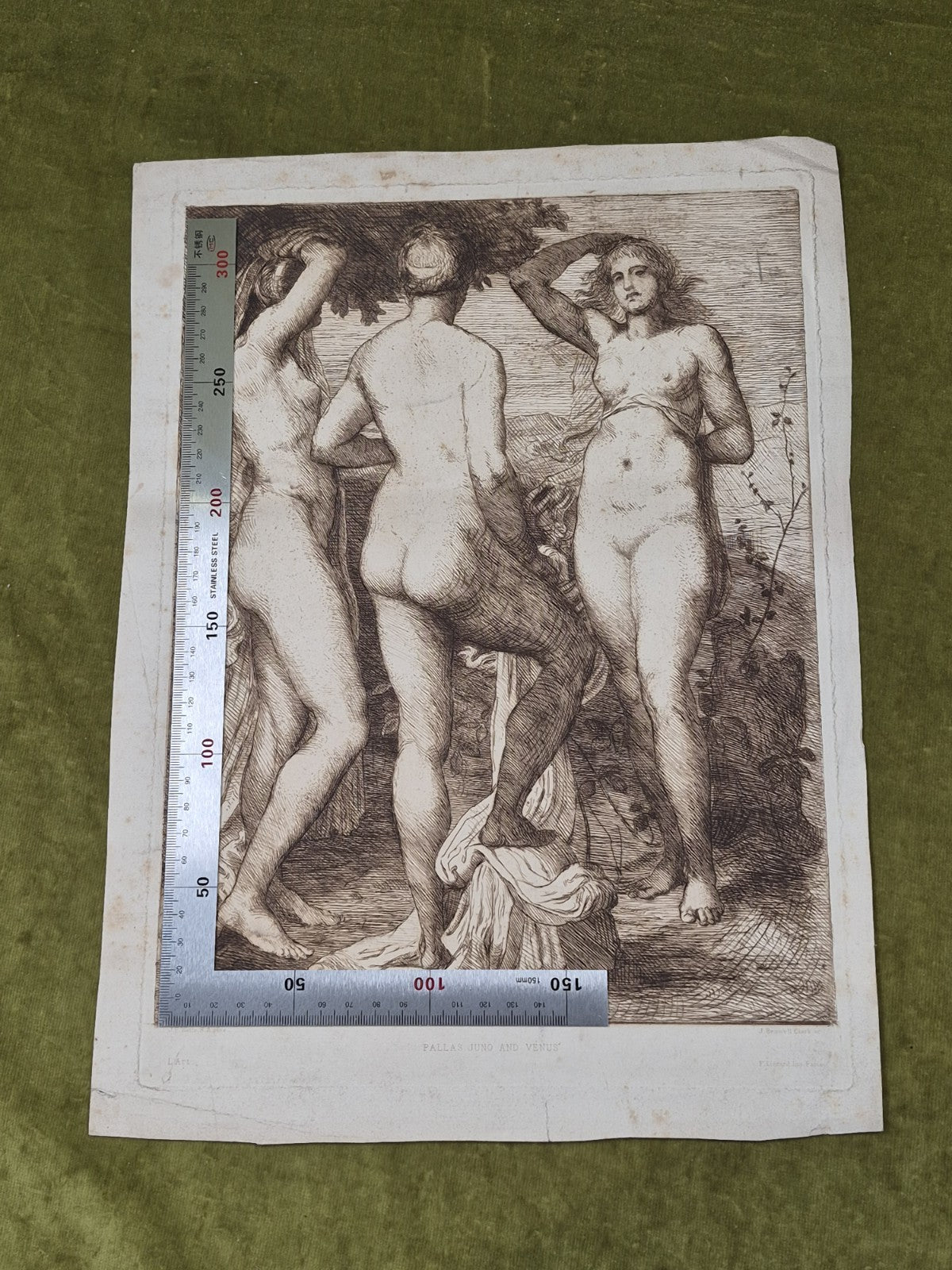 Joseph Benwell Clark Pallas Juno and Venus Etching George Frederick Watts 18806