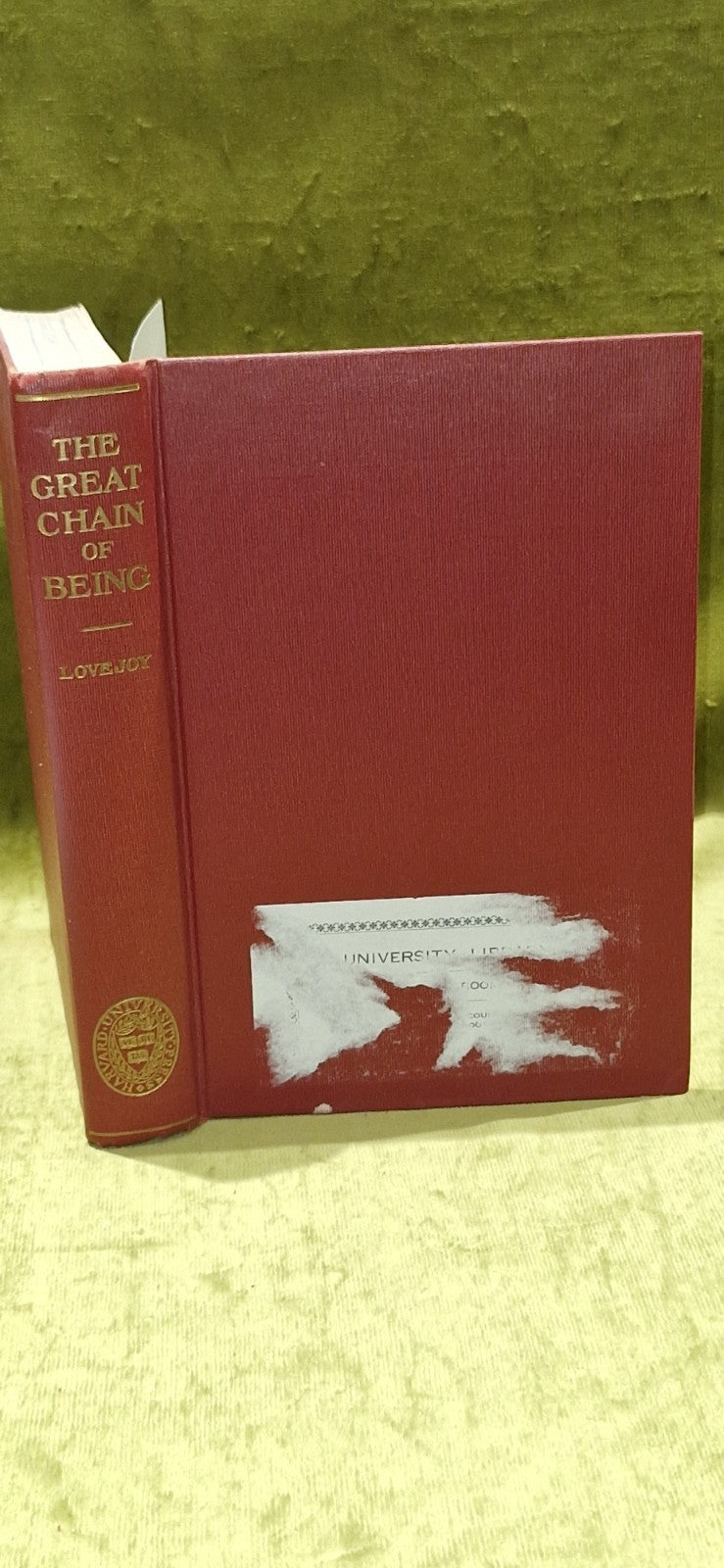 The Great Chain of Being A Study of the History Of An Idea - Arthur Lovejoy 19534