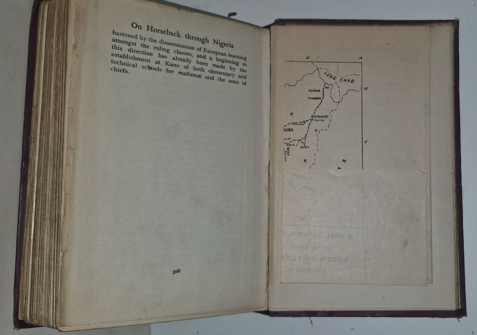 1911 On Horseback Through Nigeria  Folding Map 1st Edition Illustrated.12