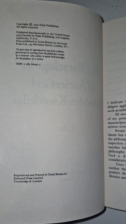 The Encyclopedia of Ancient and Forbidden Knowledge by Zolar, Hardcover DJ  19705