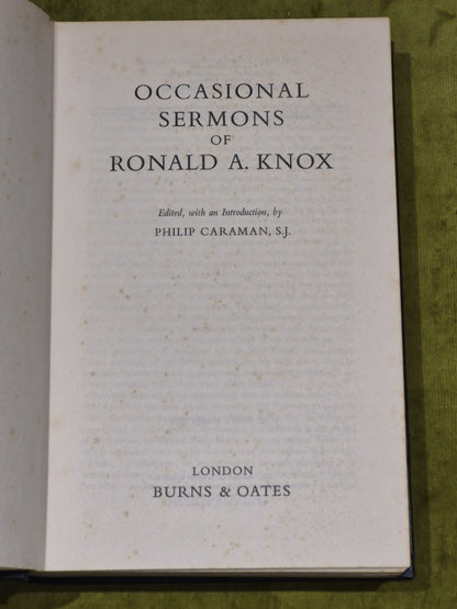The Occasional and Pastoral Sermons of Ronald A. Knox Hardcover 1960, in 2 Vols.3