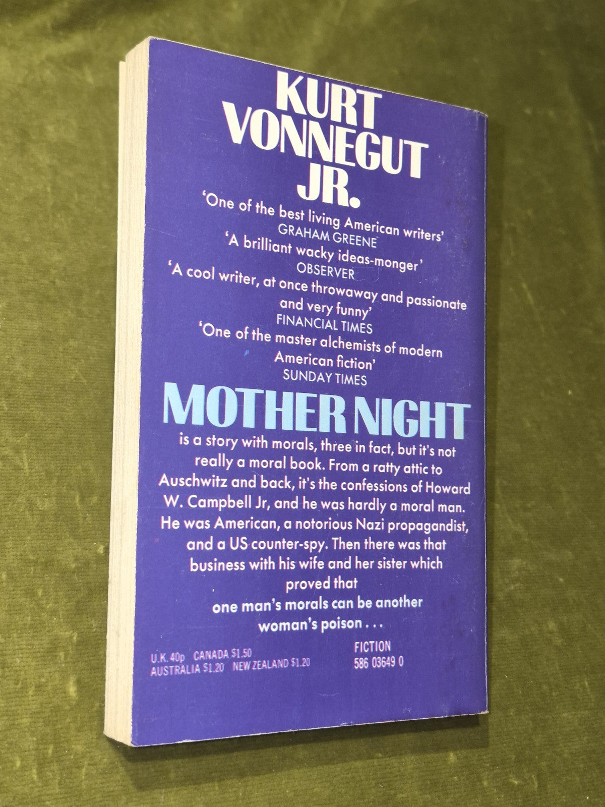 Mother Night - Kurt Vonnegut Jr - Panther 1975 Reprint - Paperback2
