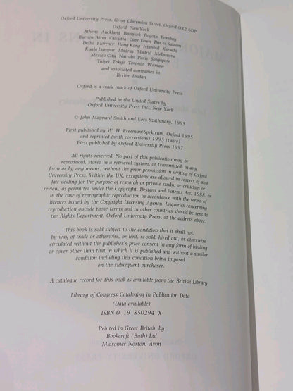 The Major Transitions in Evolution  Eors Szathmary & John Maynard Smith 1997 Pb4