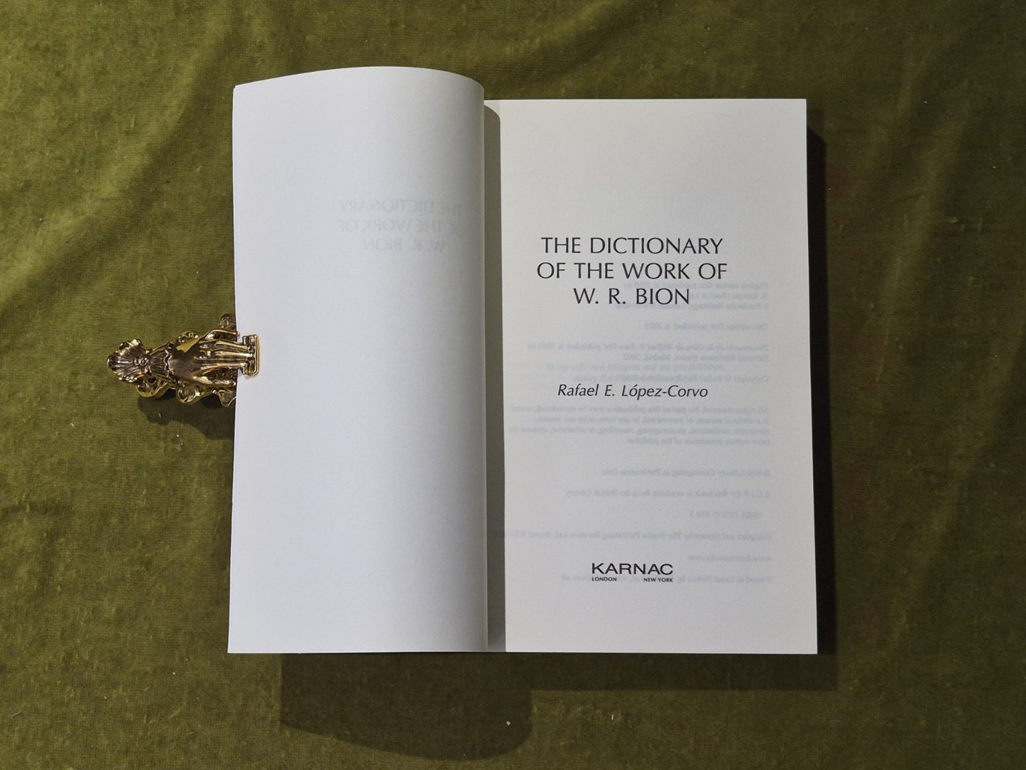 Dictionary of the Work of W R Bion - Rafael E Lopez-Corvo , Karnac 2005 PB3