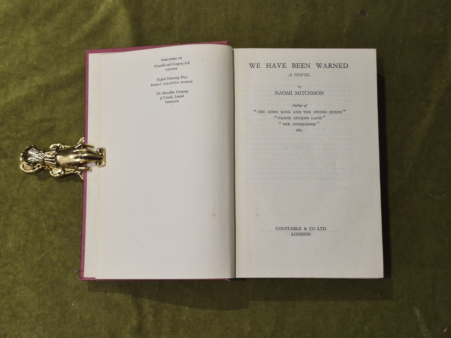 Naomi Mitchison - We Have Been Warned - Constable & Co 1935 1st Ed HB3