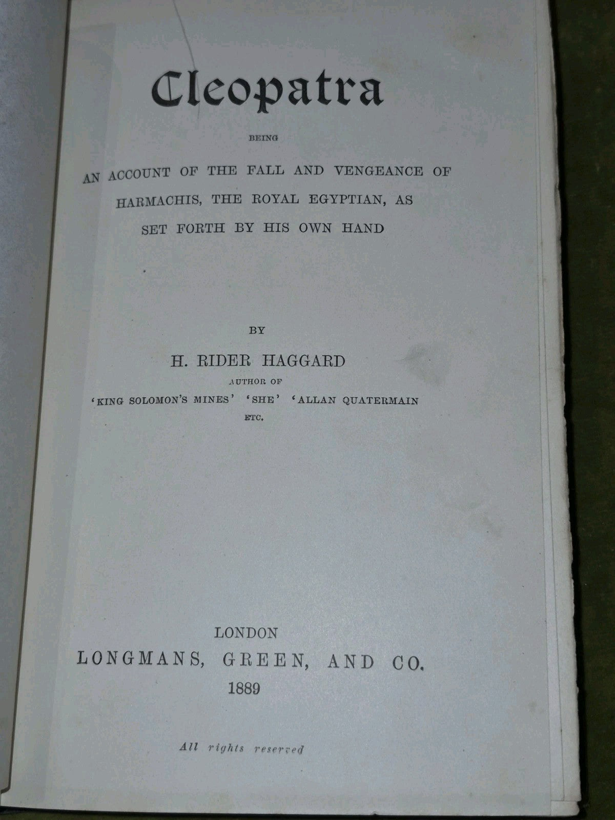Cleopatra H Rider Haggard 18897