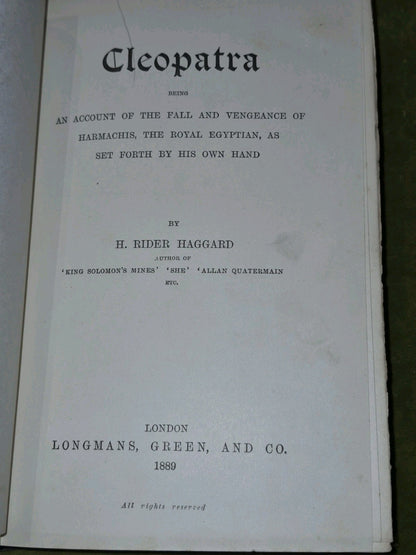 Cleopatra H Rider Haggard 18897