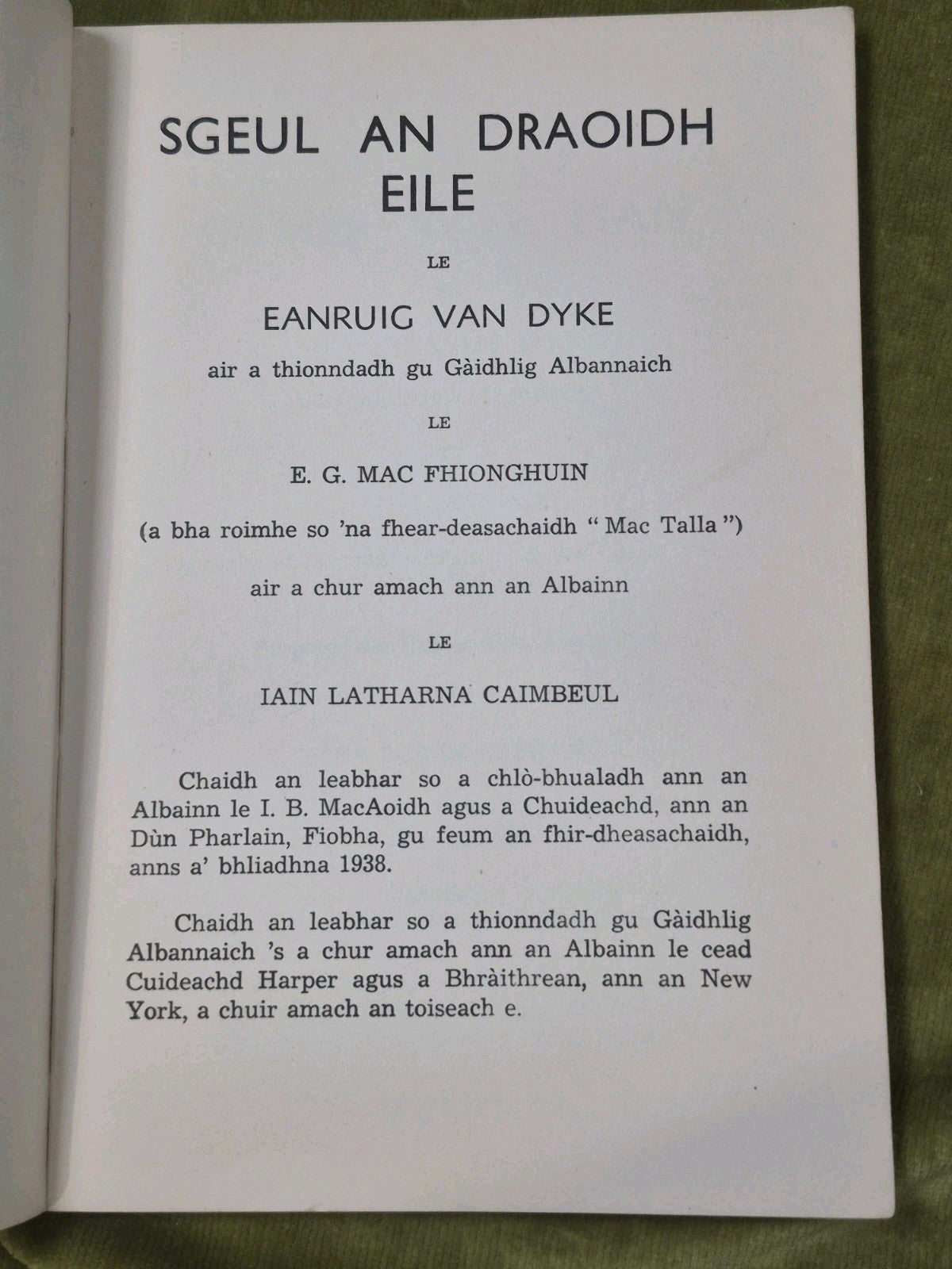 Sgeul An Draoidh Eile Eanruig Van Dyke 1938 J G MacKinnon4