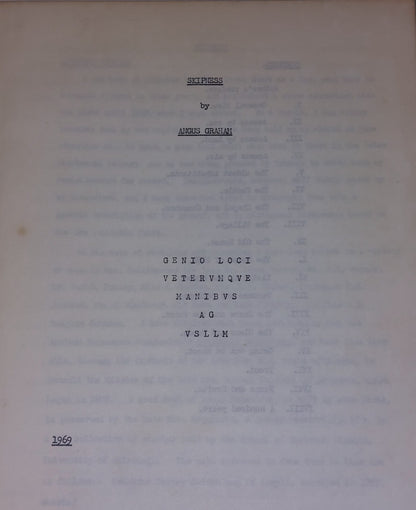 Skipness (1969) By Angus Graham, Pb Book4