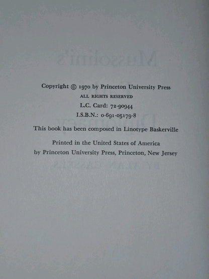 Mussolini's Early Diplomacy (1970) Alan Cassels6