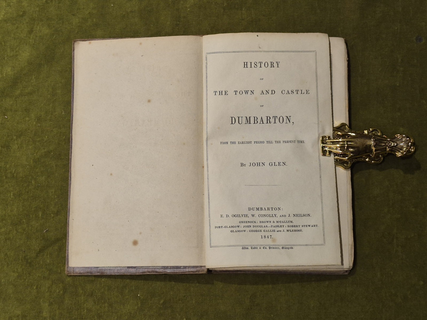 History of the Town and Castle of Dumbarton - John Glen 1847 HB4