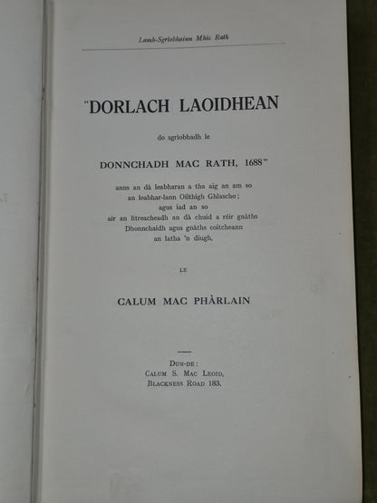 Dorlach Laoidhean Calum Mac Pharlain A Handful of Lays Gaelic3