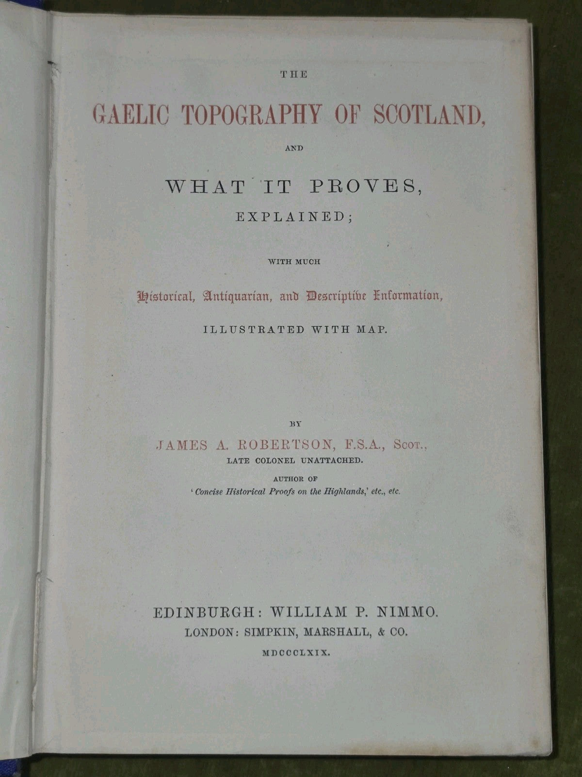 Gaelic Topography of Scotland James Robertson 1869 Sir Stirling Maxwell Letter6
