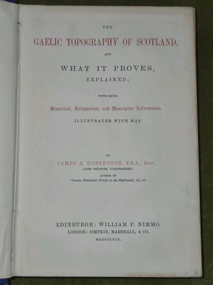 Gaelic Topography of Scotland James Robertson 1869 Sir Stirling Maxwell Letter6