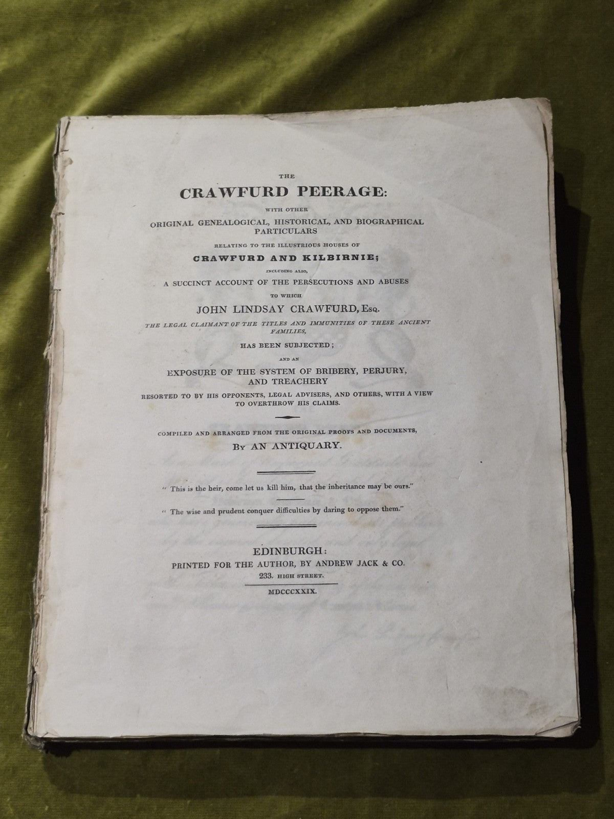 (unbound) The Crawfurd Peerage: With Other Particulars 18290