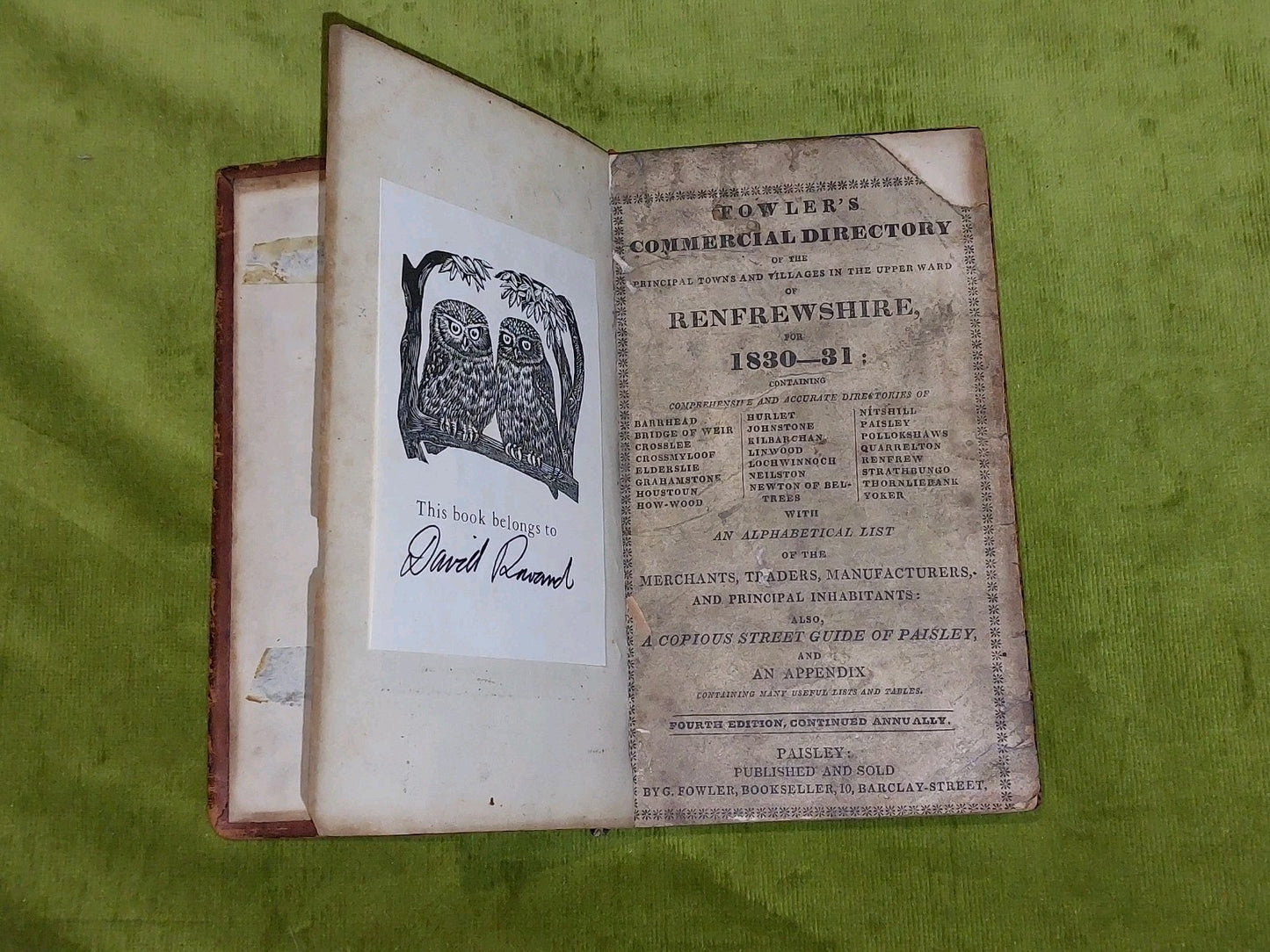 SET Fowler's Directory of Upper Renfrewshire 1830-31 & Lower 1834-35 - 2 Volumes8
