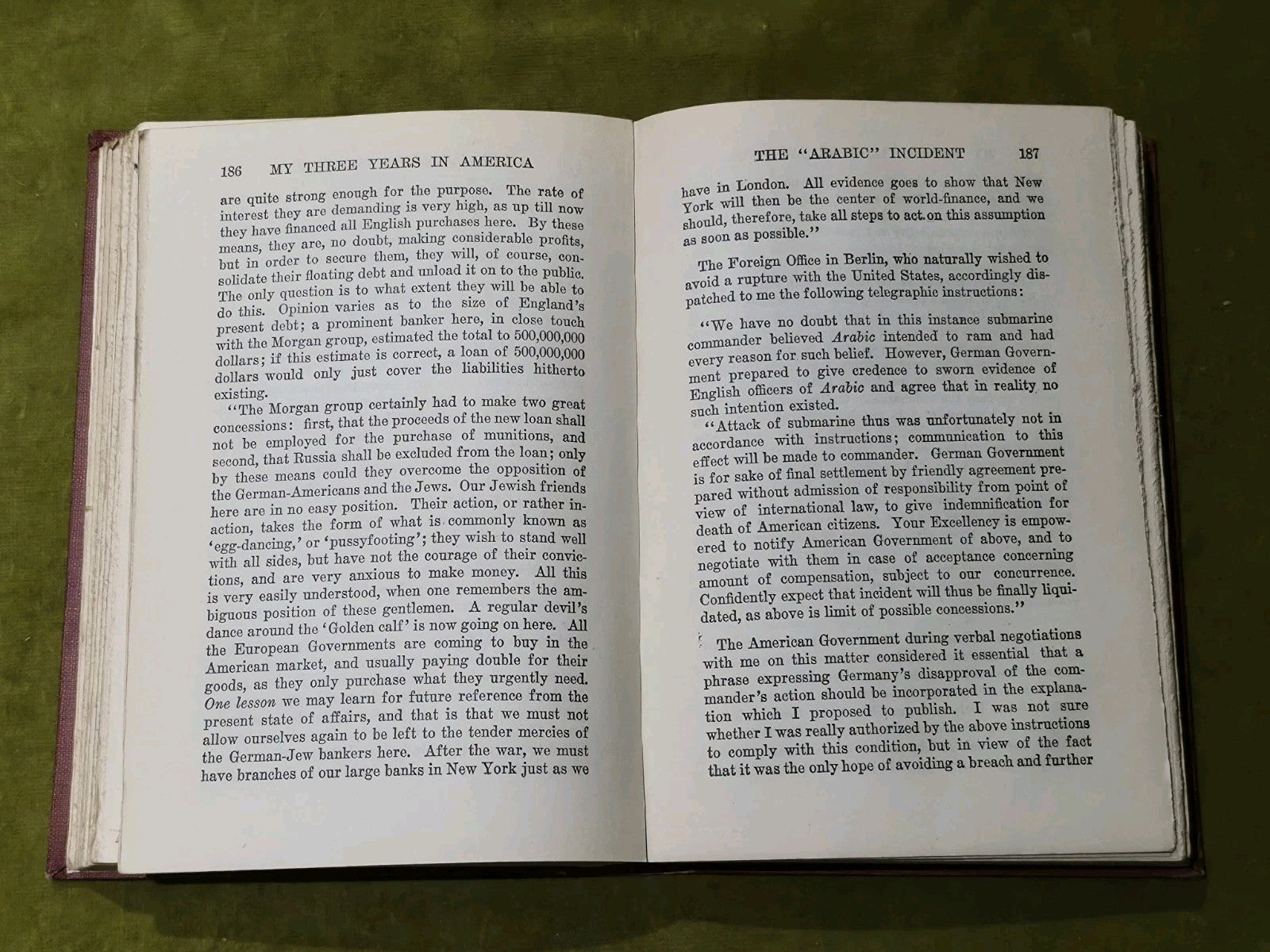 MY THREE YEARS IN AMERICA By Count Bernstorff - Hardcover5