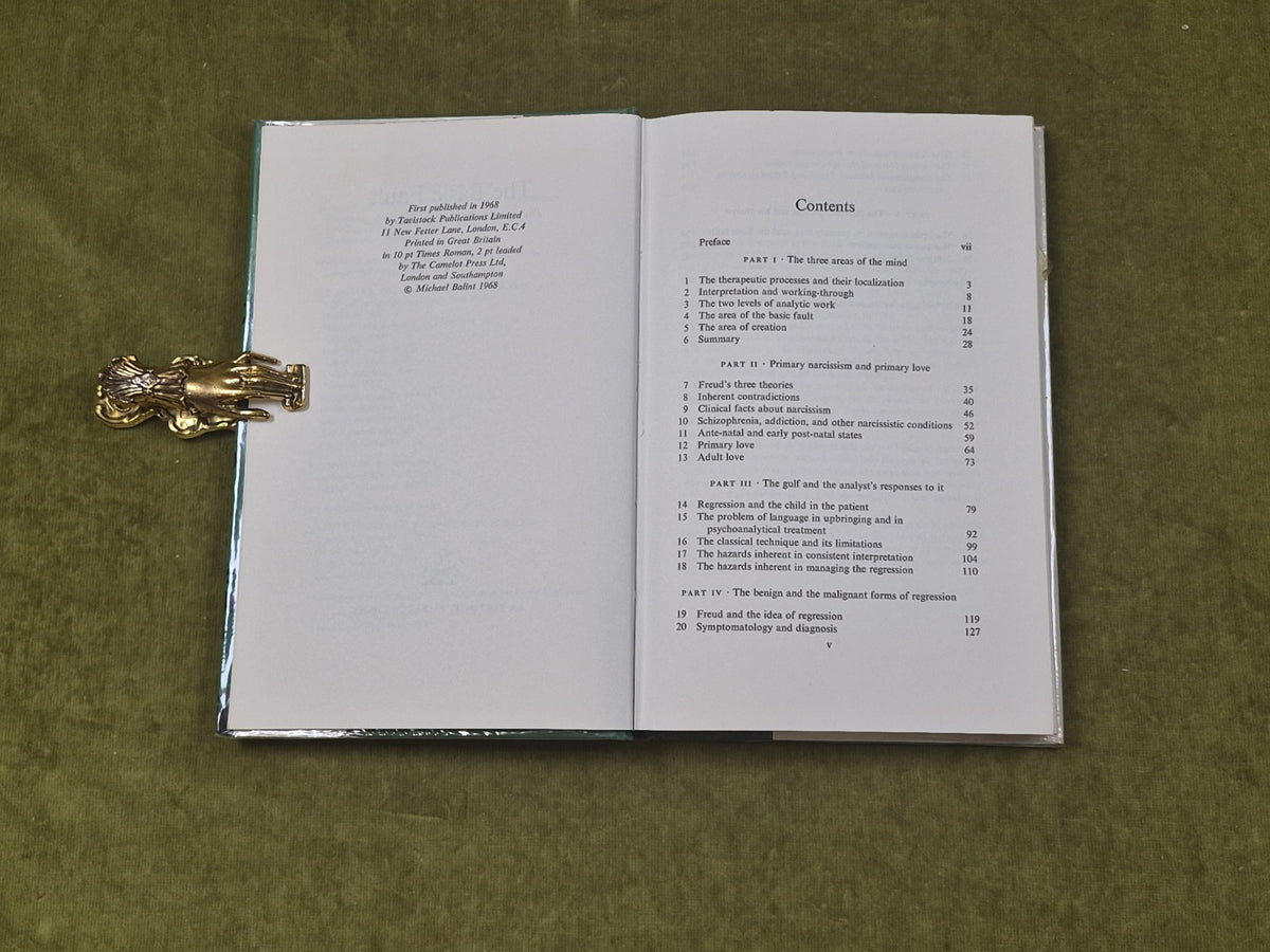The Basic Fault : Therapeutic Aspects of Regression by Michael Balint 1968 1st5