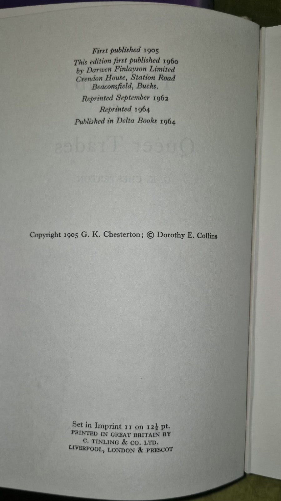 G K Chesterton - Reprint Series 1964 Darwen Finlayson - 11 Volumes HB / DJ 9