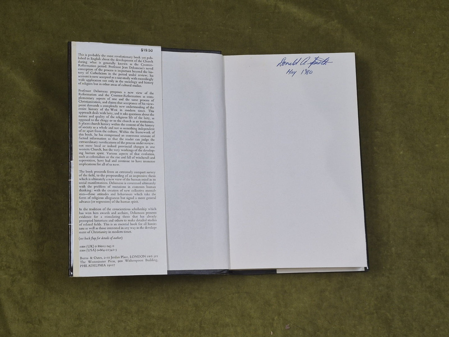 Catholicism Between Luther and Voltaire - Jean Delumeau , Burns & Oates 1977 DJ3